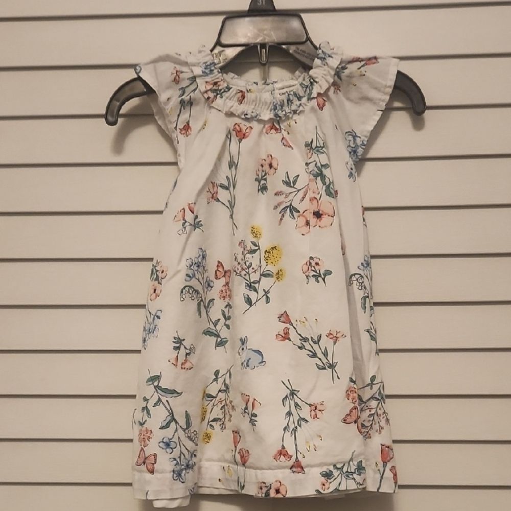 (3 ITEMS FOR $25)Carter's White Floral Dress Size 12 Months